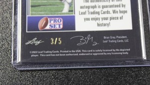 lot 47 image: 2022 Leaf Pro Set Breece Hall #PA-BH1 Autograph Rookie Card 35  Only 5 Exist