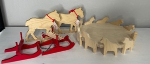 lot 96 image: Scandinavian Wood Craft Lot Dala Horse