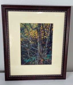 lot 80 image: Autumn Leaves Pastel by Donald Maier signed 17 x 20 framed and matted