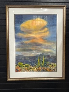 lot 59 image: Ronald Maier Watercolor Thunderhead at Sunset