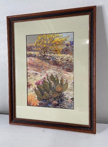 lot 77 image: Donald Maier Beavertrail in Bloom Pastel Framed and Matted 18.5 x 15