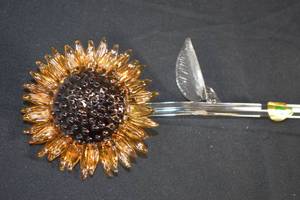 lot 7 image: Waterford Sunflower Sculpture MSRP $99.00 (Missing Leaf)