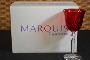 lot 19 image: 6 X Waterford Marquis Crystal Newberry Stemmed Goblet Glasses MSRP $250.00