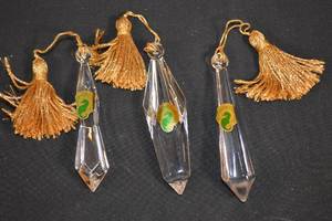lot 66 image: Waterford Prism Drop Christmas Ornaments, Set of 3 MSRP $60.00