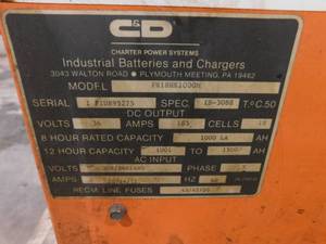 C & D 36 Volt Battery Charger - Untested, Condition Unknown
