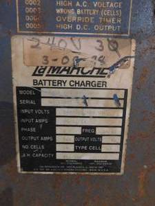 Lamarche 48 Volt Battery Charger - Untested, Condition Unknown