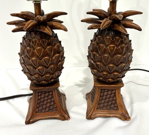 lot 27 image: Pair of Pineapple Motif Lamps