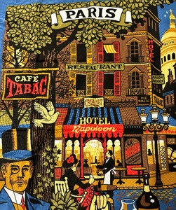 lot 12 image: Vintage Cafe Tabac Textile