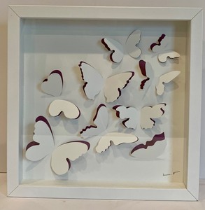 lot 106 image: Elegant Butterfly Cutout Framed Art