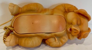 lot 113 image: Adorable Vintage Landline Push Button Pig Figurine Telephone