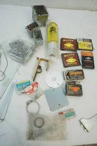 lot 128 image: Staples assortment and electrical boxes