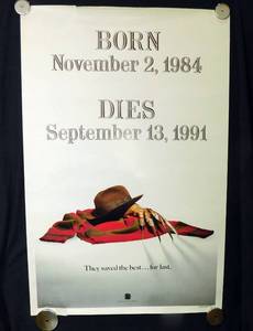 lot 1 image: 1991 Freddys Dead - The Final Nightmare Double Sided Original Advance Movie Theater Poster