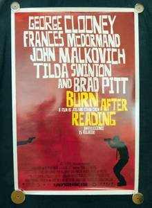 lot 17 image: 2008 Burn After Reading Double Sided Original Movie Theater Poster
