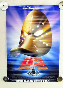lot 20 image: 1996 D3 The Mighty Ducks Single Sided Original Advance Movie Theater Poster
