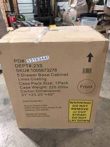 lot 21 image: 5-Drawer Base Cabinet Customer Returns See Pictures