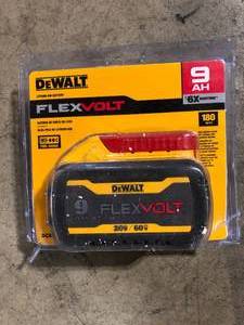 lot 39 image: DEWALT FLEXVOLT 20V60V MAX Lithium-Ion 9.0Ah Battery Customer Returns See Pictures