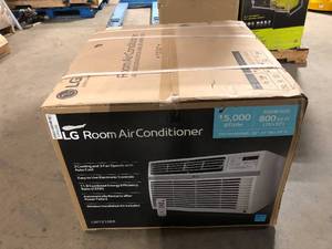 lot 8 image: LG 15,000 BTU 115V Window Air Conditioner LW1516ER with Remote in White   Customer Returns See Pictures