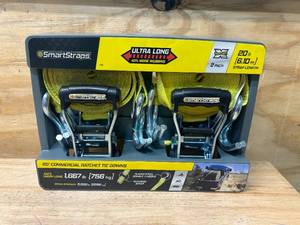 lot 25 image: SMARTSTRAPS Pack of 2- 20 ft Commercial Ratchet Tie Downs