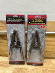 lot 61 image: KT-INDUSTRIES Lot of 2-  300 Amp Steel Ground Clamps