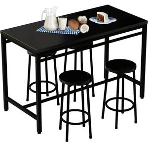 lot 53 image: AWQM Counter Height Table with 4 Stools, 5-Piece Pub Table Set for Small Space Kitchen Breakfast Table, Bar Table and Chairs Set, Kitchen Dining Table Set, Space Saving Furniture (Black)