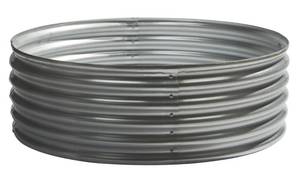 lot 97 image: Galvanized Steel Round Raised Garden Planter Bed  4ft. x 12in.