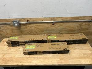 lot 113 image: COMMERCIAL ELECTRIC Lot of 8- White 6 in. x 2 ft. 12.5W Dimmable Integrated LED 950 Lumens Edge-Lit Flat Panels FlushMount Light wColor Changing CCT