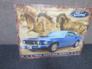 Metal Ford Mustang Sign 16x12.5 inc...