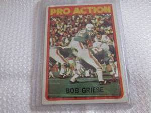 1972 Topps Bob Griese Pro Action Ca...