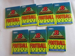 7 1991 Bowman Football Packs...