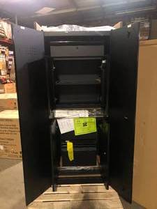 lot 5 image: Husky 4-Piece Regular Duty Welded Steel Garage Storage System in Black Customer Returns See Pictures