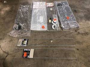 lot 6 image: Lot of Assorted Metal Shelving for Storage Various Sizes and Conditions  Customer Returns See Pictures