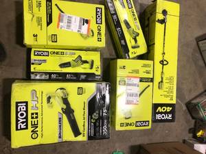 lot 49 image: Lot of Assorted Ryobi Lawn Care items Various Models and Conditions  Customer Returns See Pictures