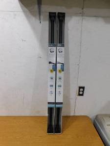 (2) NeverRust 72 in. Aluminum Adjustable Tension Decorative Shower Rod with Square Finials in Black