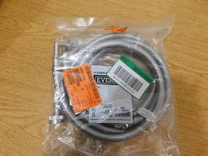 Everbilt 4 ft. Universal Stainless Steel Washing Machine Hose with Elbow (2-Pack)