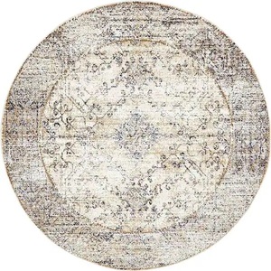New - Unique Loom Augustus Naples Ivory 5 0 x 5 0 Round Rug