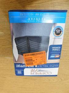 COPPER FIT Rapid Relief One Size Fits Most Copper Infused Adjustable Back Support Wrap with Gel-Pack in Black