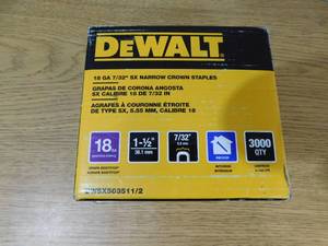 DEWALT 1-12 in. x 732 in. 18-Gauge Glue Collated Bright Steel Staples (3,000 per Box)