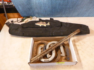 Fishing Rod Carrier and Horseshoe Game