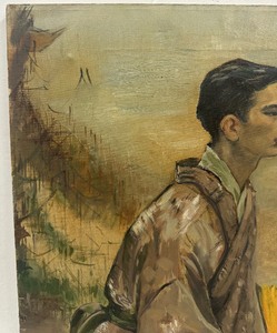 1960 Oil on Canvas of Young man Signed PAC