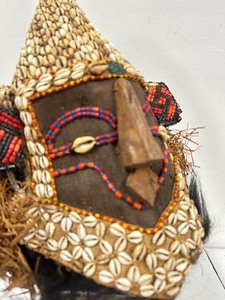 African Kuba Shell Beaded Mask