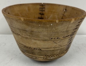 African Wooden Bowl With Great Repairs