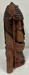 Hand Carved Tribal Woman Bust