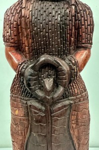 Nigerian Benin King Oba Wood Carved Statue