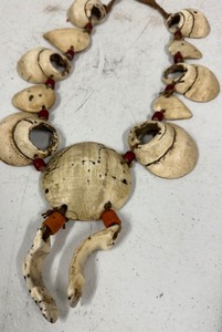 African Bone  Skull Cap Necklace