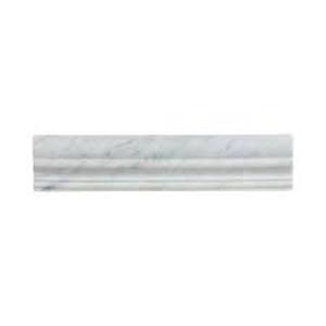lot 54 image: Set of 6 Jeffrey Court Carrara White 2.5 in. x 11.75 in. Honed Marble Wall Crown Tile
