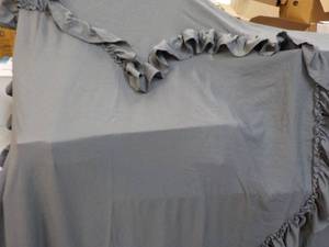 lot 40 image: Gray Ruffle Shower Curtains...