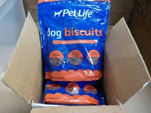 lot 90 image: 4 x 15 oz Bags Pet Life Dog Biscuits