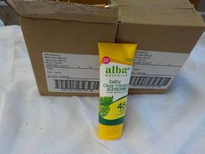 lot 102 image: 12 x 3 oz Tubes Alba Baby Clear Mineral Sunscreen #45