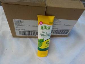 lot 105 image: 12 x 3 oz Tubes Alba Baby Clear Mineral Sunscreen #45