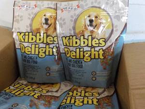 lot 123 image: 10 x 14 oz Bags Kibble Delight Dog Food